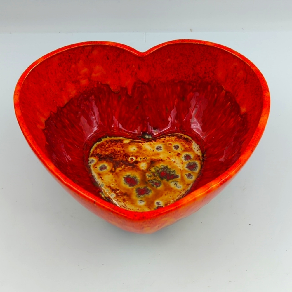 Large Colorful Heart Bowl Vintage 1983 by Gare Inc
